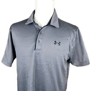 Under Armour Mens L UPF 40 Loose-fit Golf Polo Shirt gray